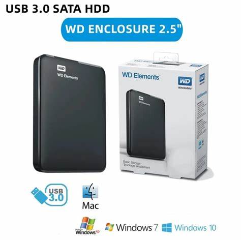 WD Elements – Boîtier 2,5″ SATA vers disque dur externe USB 3.0