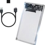 Boîtier transparent pour disque 2,5 pouces SATA avec connexion USB 3.1