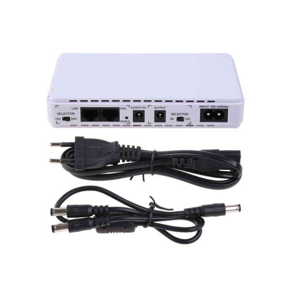 Backup Power Mini DC UPS – 10 000 mAh, 15 V & 24 V POE