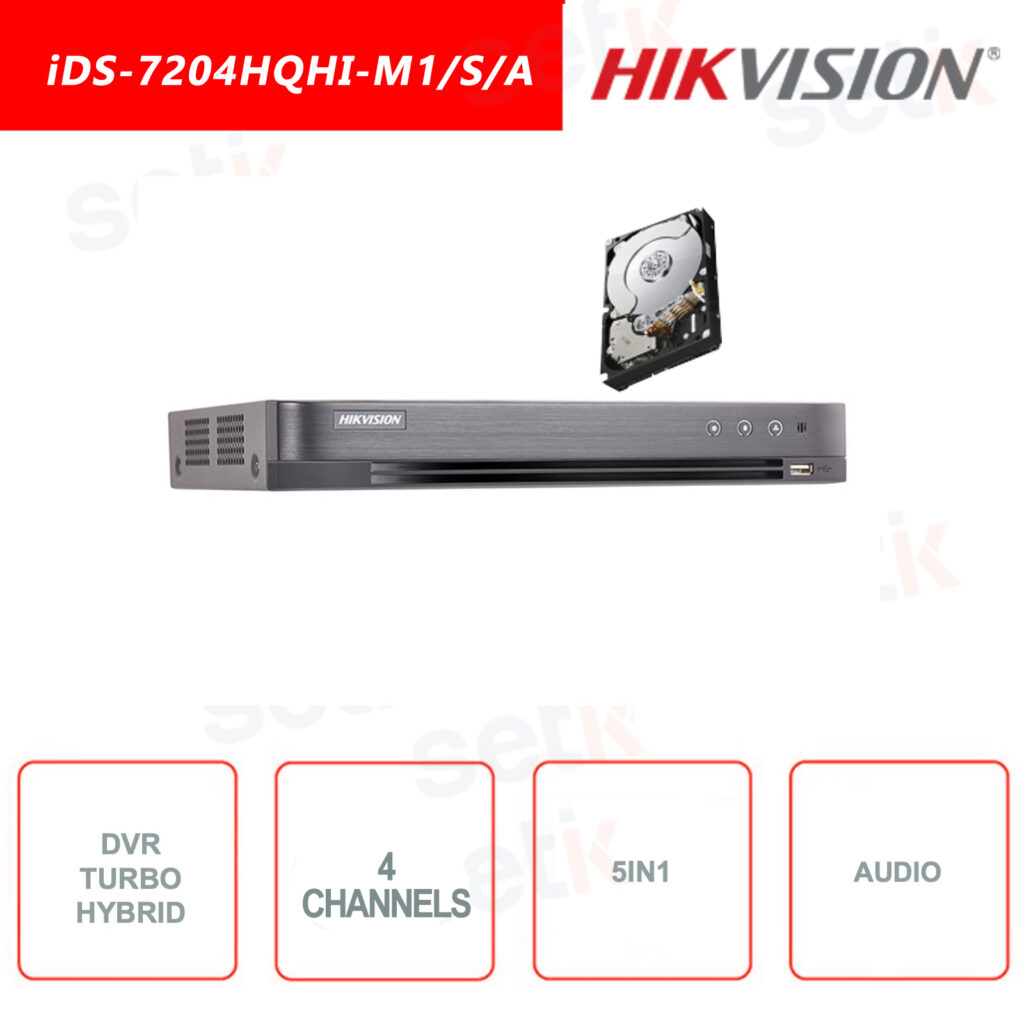 DVR Hikvision 4 canaux AcuSense H.265 Pro+