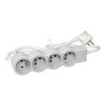 Multiprise 4 prises blanche – Rallonge électrique
