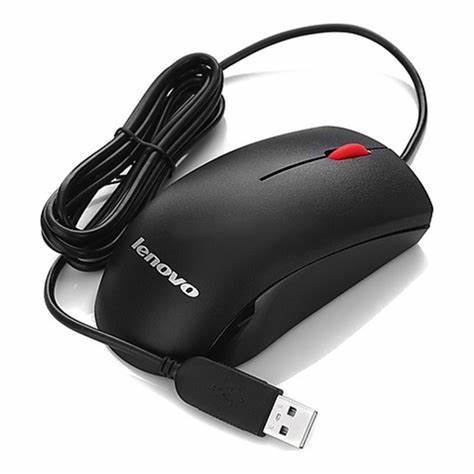 Souris filaire Lenovo 120 – USB, capteur optique 1600 DPI, design ambidextre