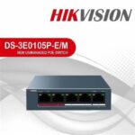 Switch HIKVISION DS‑3E0105P‑E/M(B) – 4 ports PoE+, 35 W, Long‑Range 300 m