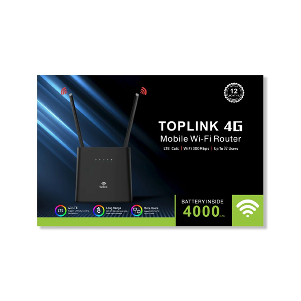 Top‑Link HW303 – Routeur Mobile 4G LTE Wi‑Fi 300 Mbps + Batterie 4000 mAh