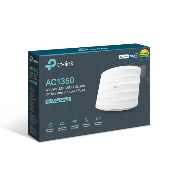 TP‑Link EAP225 AC1350 – Point d’accès Wi‑Fi plafonnier (MU‑MIMO)