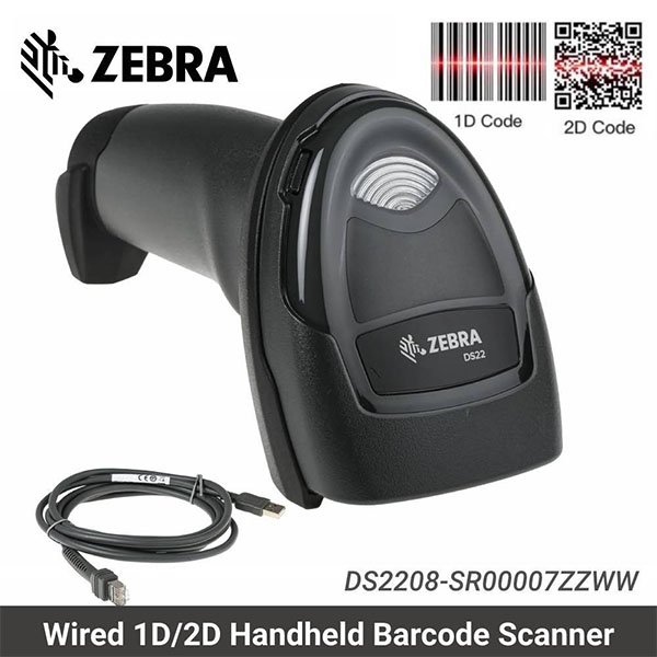 Lecteur Code Barre Zebra DS2208 1D/2D USB/RS232