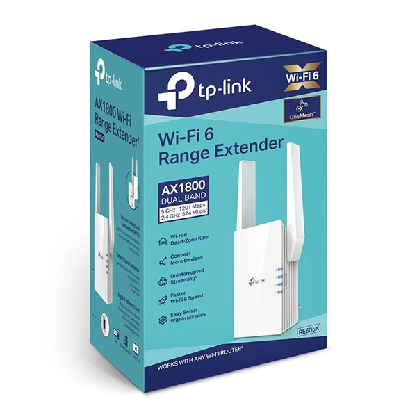 TP‑Link RE605X AX1800 Wi‑Fi 6 Range Extender – Répéteur Wi‑Fi Bi‑Bande avec Port Gigabit