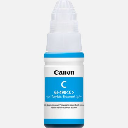 Bouteille d’encre originale Canon GI-490 cyan 70 ml pour imprimante PIXMA G