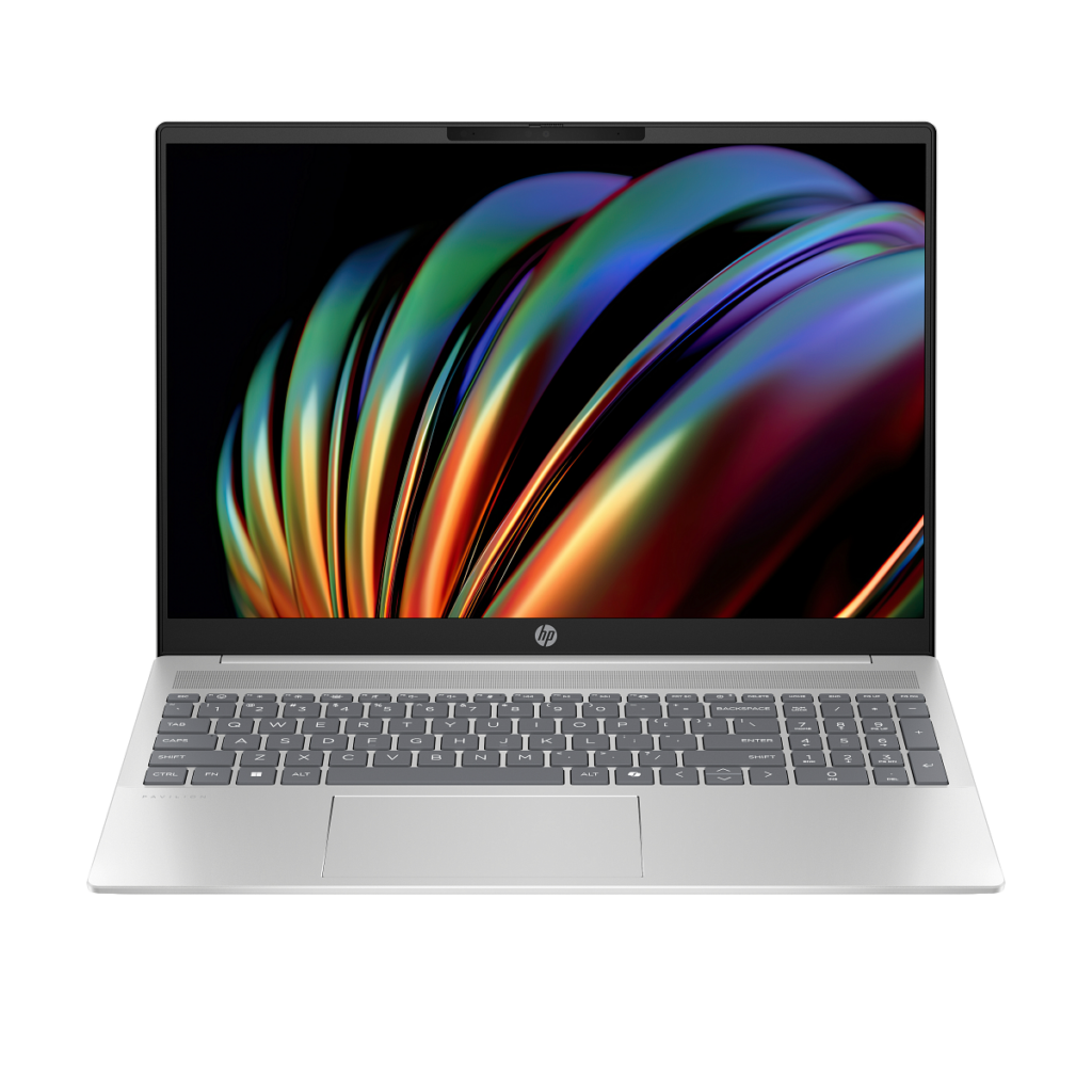Ordinateur portable HP Pavilion 16-af0xxx ouvert, coloris gris, vue de trois quarts