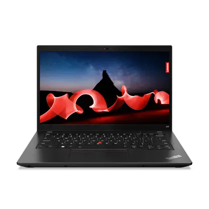 Ordinateur portable Lenovo ThinkPad L14 Gen 4 ouvert, coloris noir, vue de trois quarts