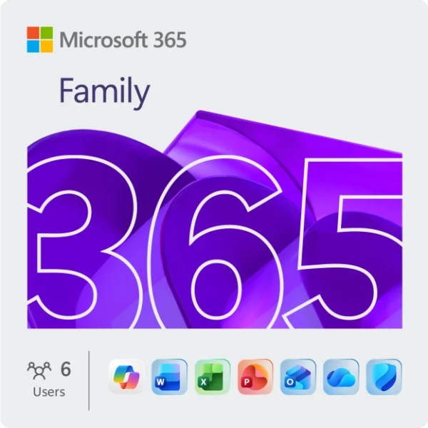 Abonnement Microsoft 365 Family pour 6 personnes pendant 1 an