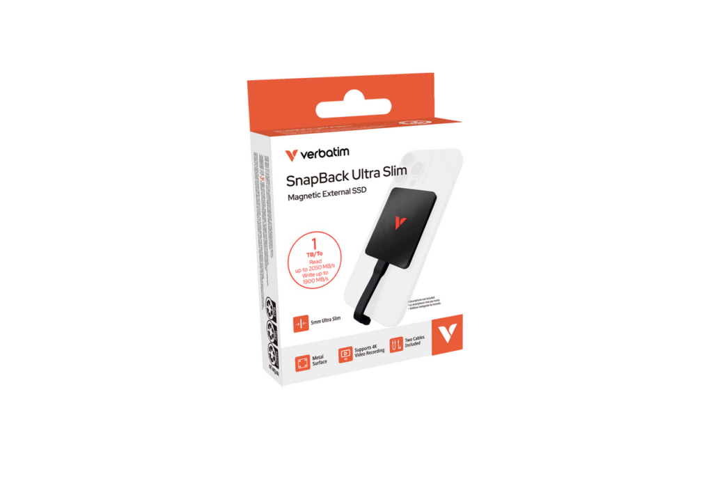 Disque SSD externe Verbatim SnapBack Ultra Slim 1 To USB-C magnétique