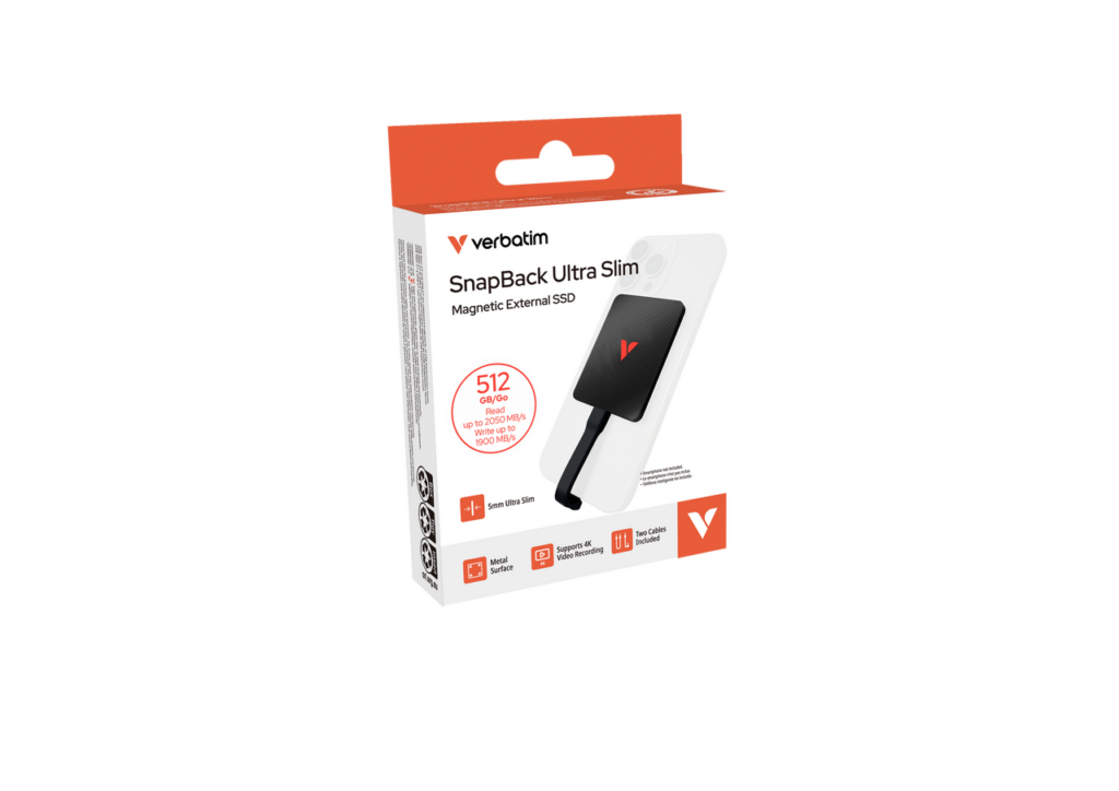 Disque SSD externe Verbatim SnapBack Ultra Slim 512 Go USB-C magnétique