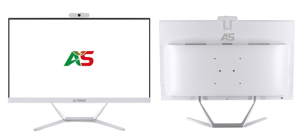 PC tout-en-un AL’SPEED PC238I513T3 blanc vue avant et arrière
