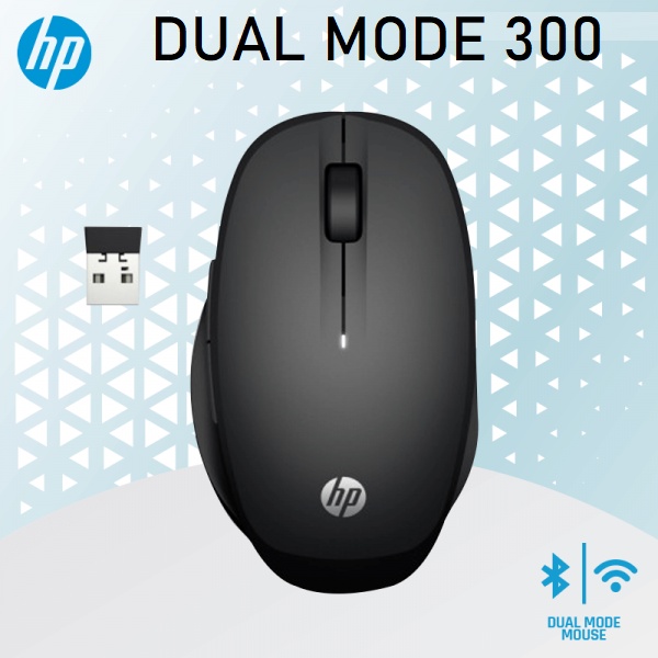 Souris sans fil HP Dual Mode Mouse 300 6CR71AA noire avec récepteur USB