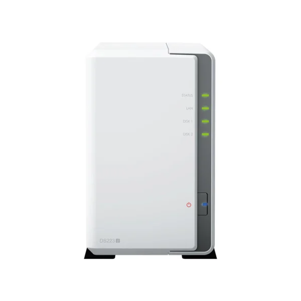 NAS Synology DiskStation DS223j blanc à 2 baies – vue avant