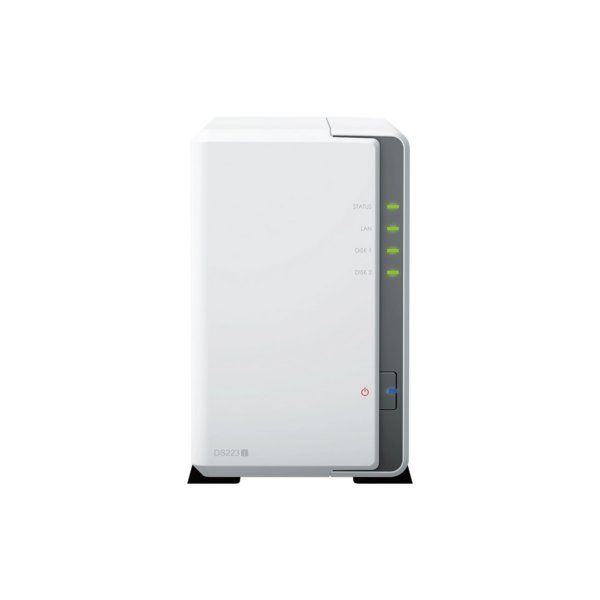 NAS Synology DiskStation DS223j blanc à 2 baies – vue avant