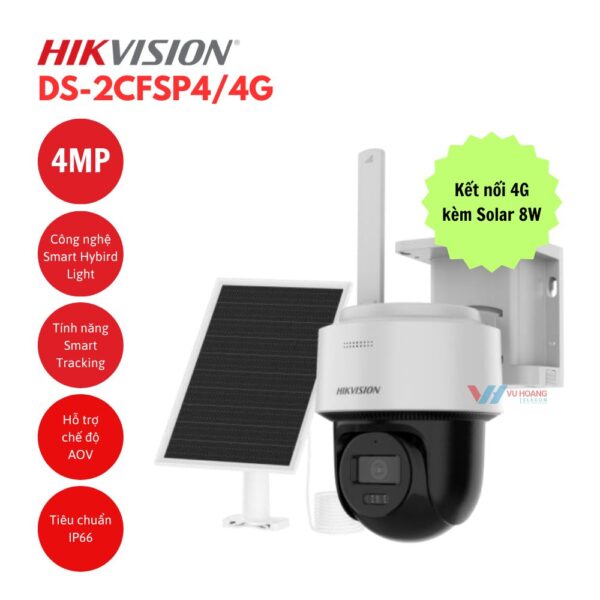 Caméra solaire 4G PT Hikvision DS-2CFSP4/4G 4 MP 2,8 mm